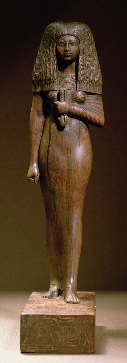 Statuetka Tuya, głowa haremu Min, Nowe Królestwo (drewno) autorstwa Egyptian 18th Dynasty