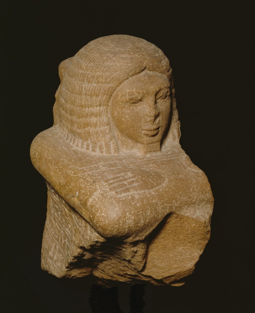 Blokowy posąg urzędnika, Nowe Królestwo, 1279-1213 pne (kwarcyt) autorstwa Egyptian 19th Dynasty