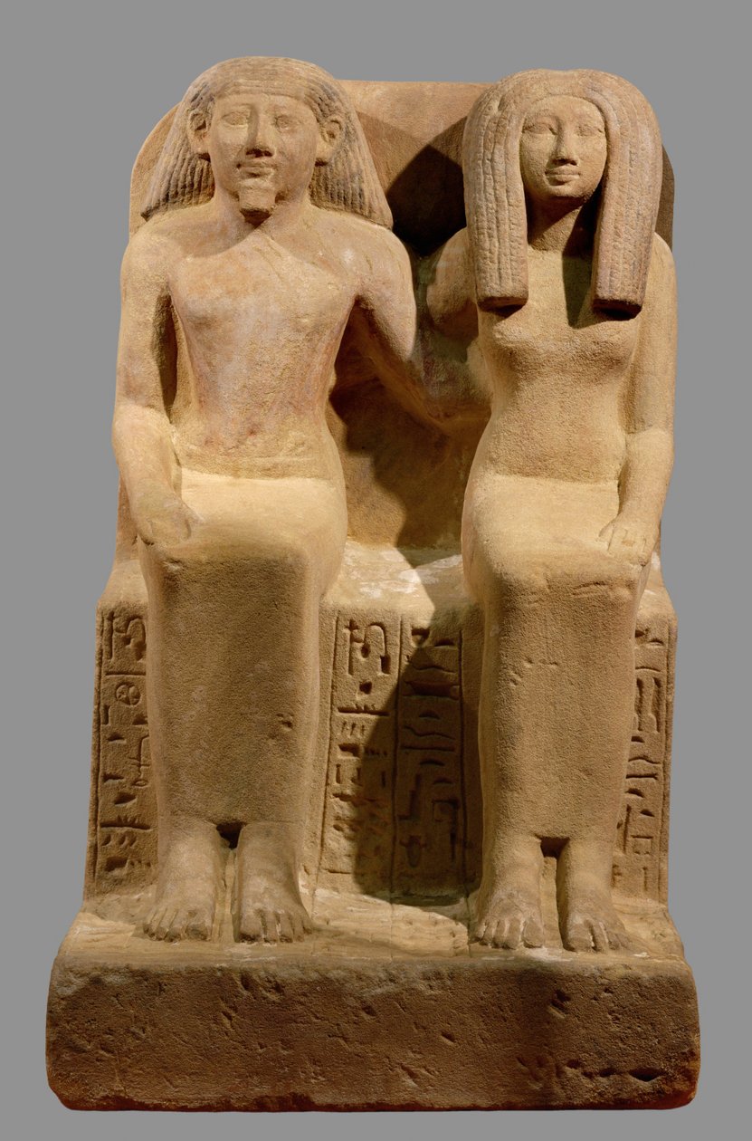 Ounsu, skryba-księgowy, i jego żona Imenhetep ... autorstwa Egyptian 18th Dynasty