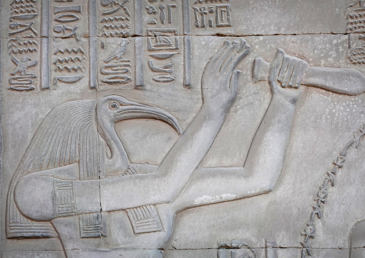 Thot, świątynia Kom Ombo (relief) autorstwa Egyptian Egyptian