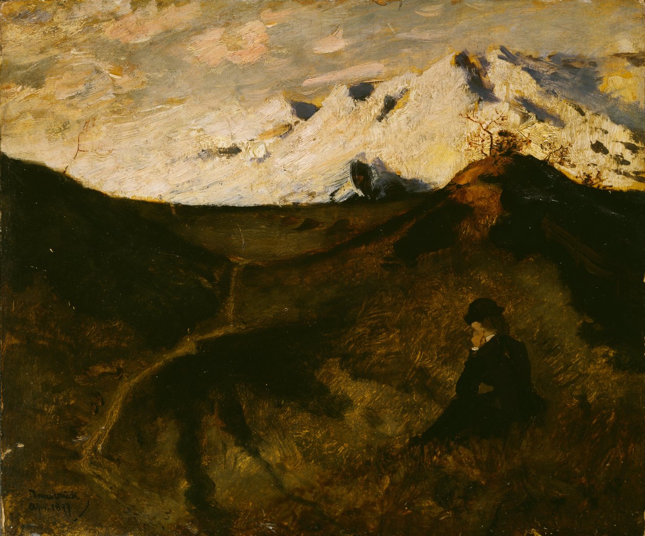 Góry w pobliżu Innsbrucka autorstwa Hjalmer Eilif Emanuel Peterssen
