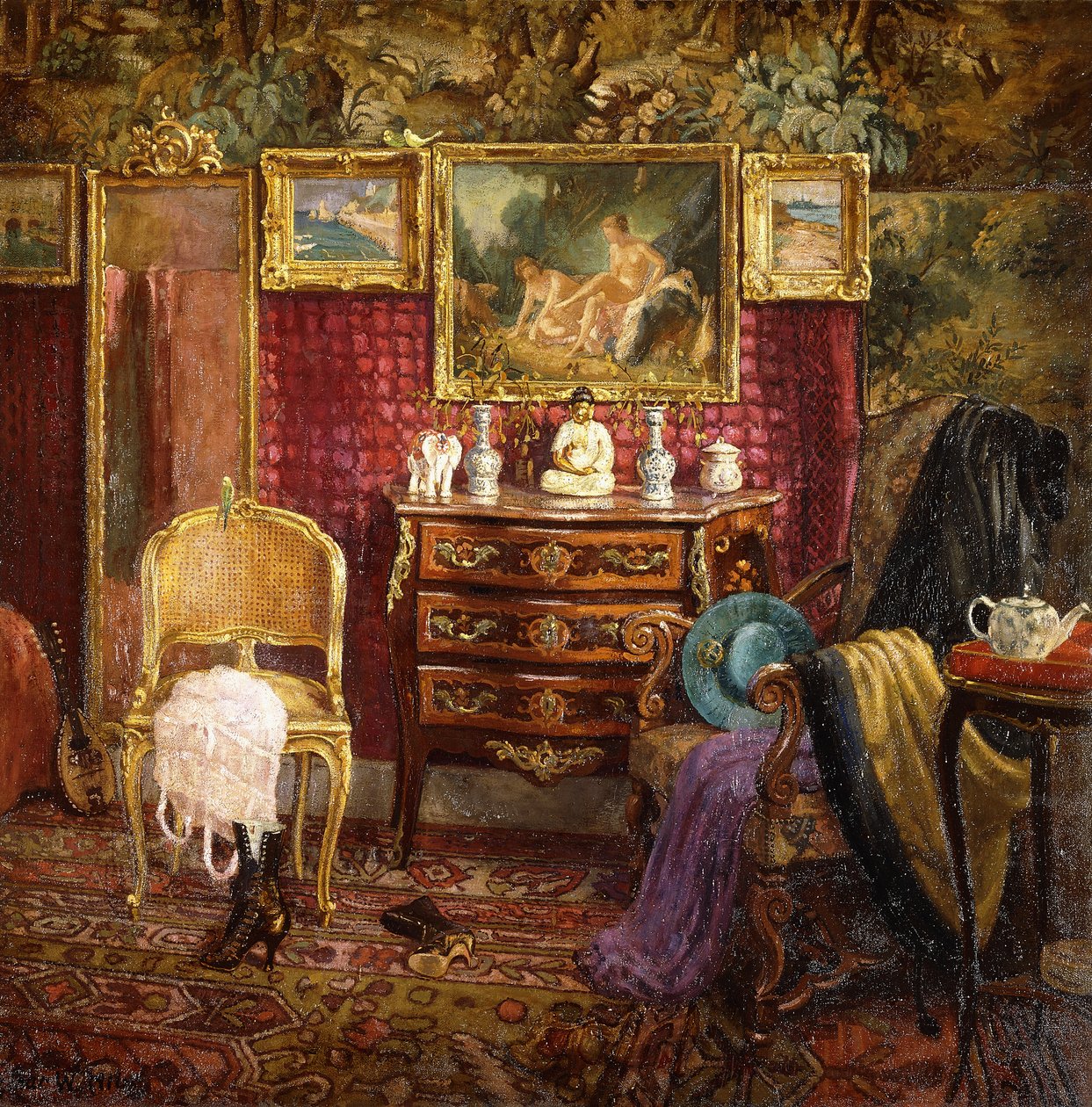 Wnętrze buduaru autorstwa Einar Wegener