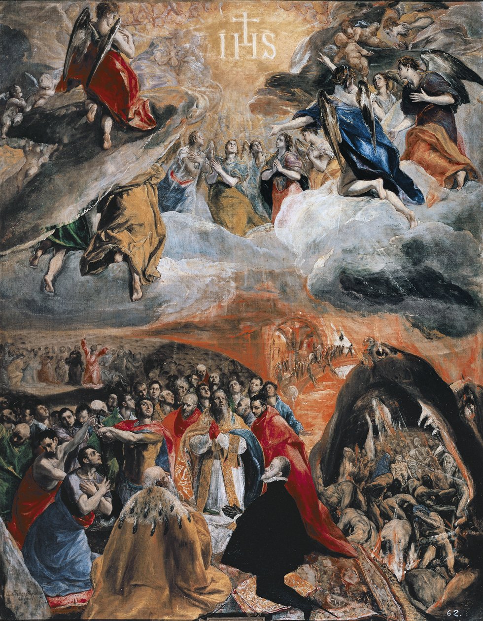 Adoracja Imienia Jezus, ok. 1578 r. autorstwa El Greco