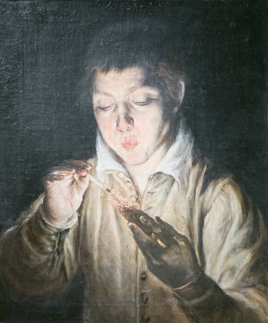 Chłopiec dmuchający żar autorstwa El (1541 1614) Greco