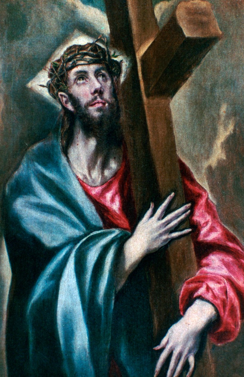 Chrystus trzymający krzyż, 1600-1610 autorstwa El Greco