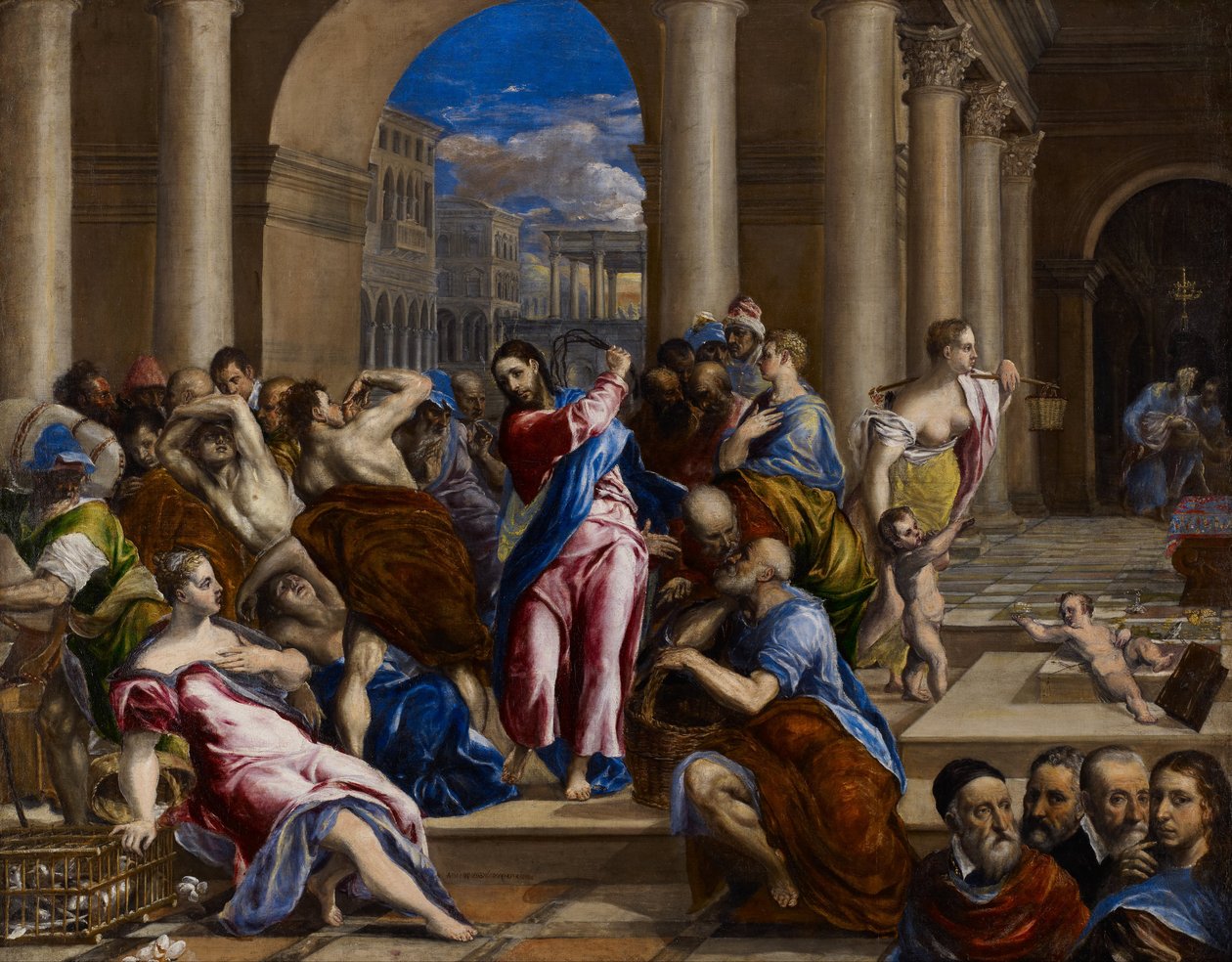 Chrystus wypędzający handlarzy pieniędzmi ze świątyni autorstwa El Greco