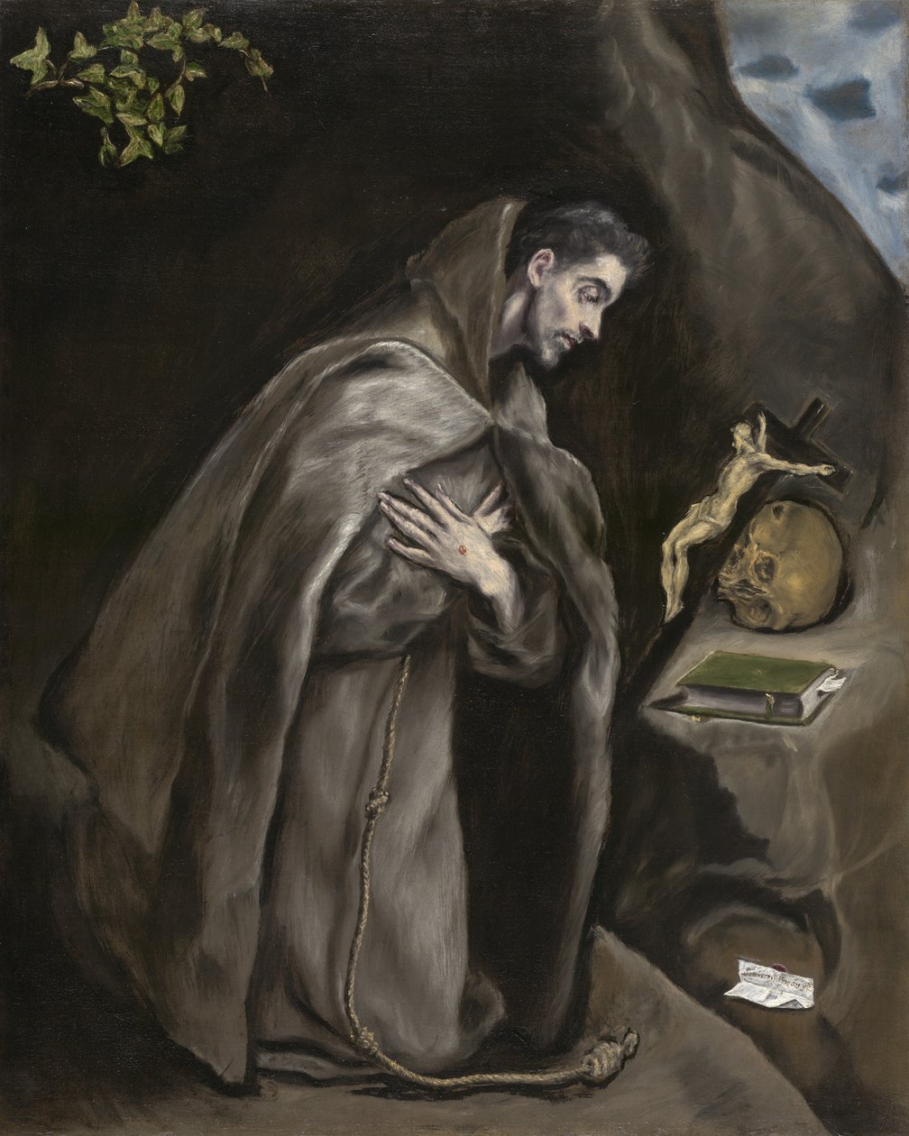 Św. Franciszek klęczący w medytacji, 1595-1600 autorstwa El Greco