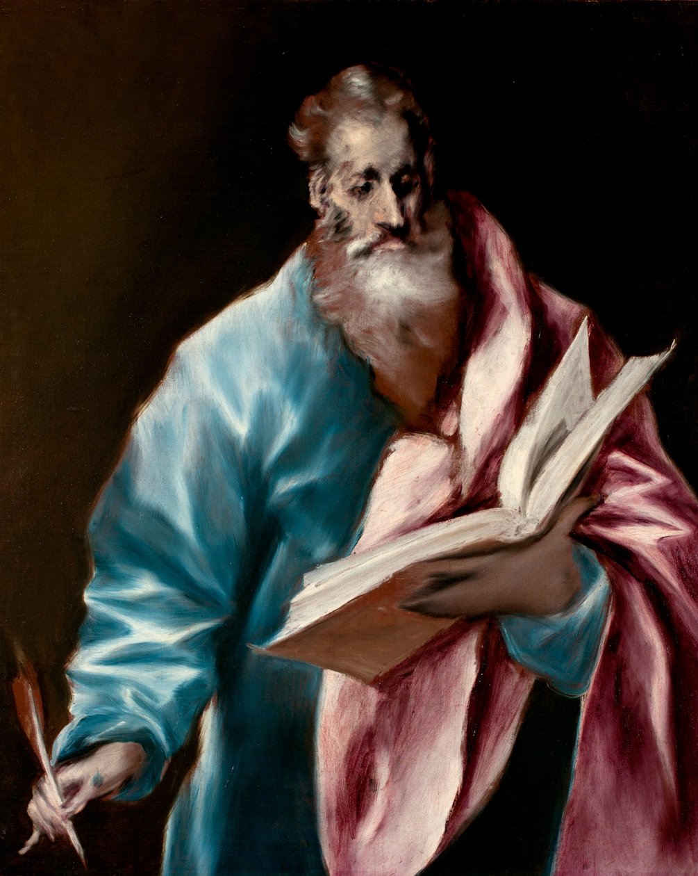 Hiszpański: San Mateo Apóstol Apostoł Świętego Mateusza autorstwa El Greco