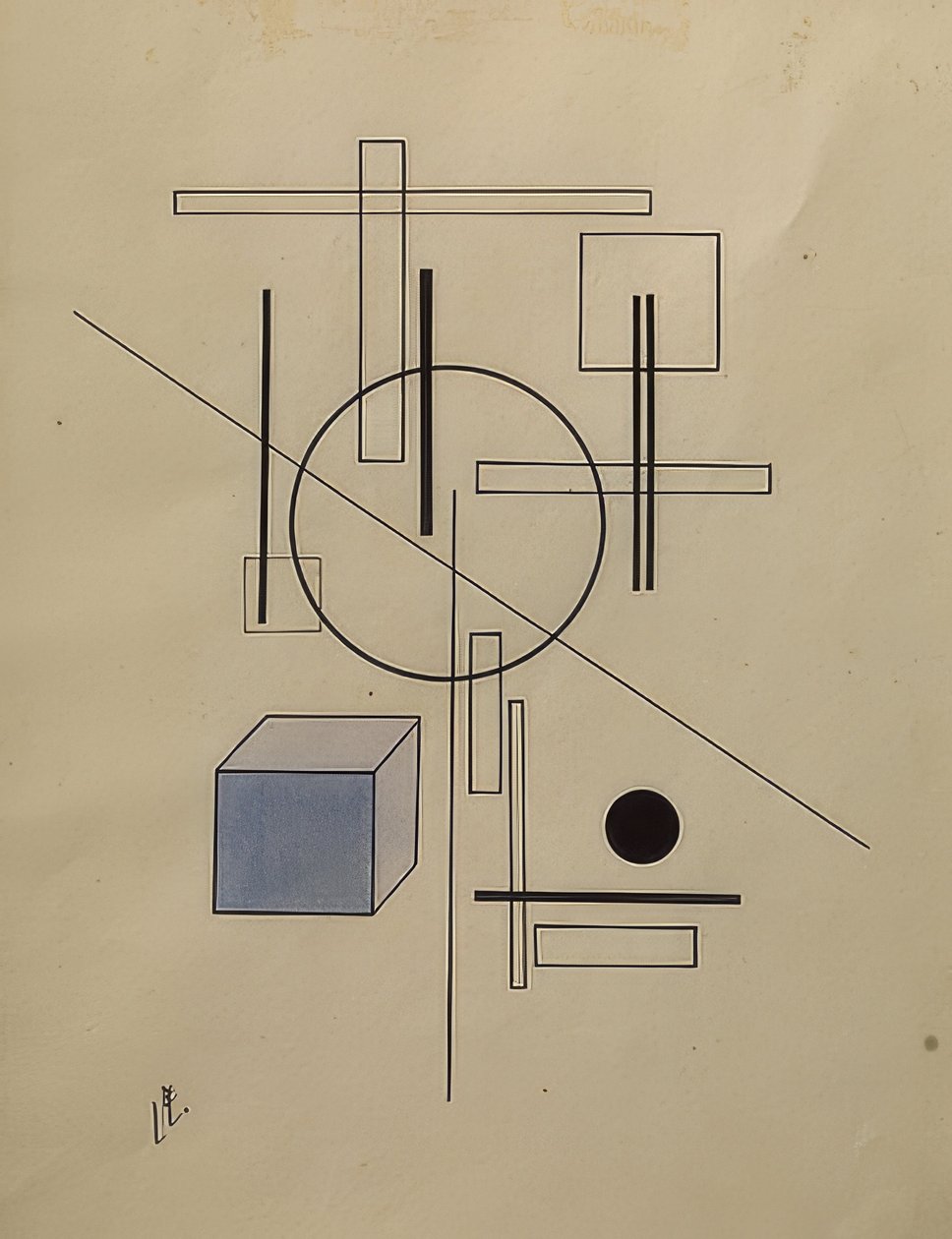 Kompozycja. 1920 autorstwa Eliezer Markowich Lissitzky