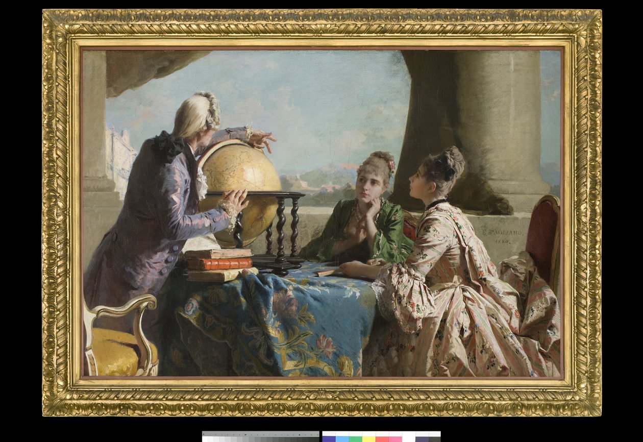 Lekcja geografii, 1880 autorstwa Eleuterio Pagliano