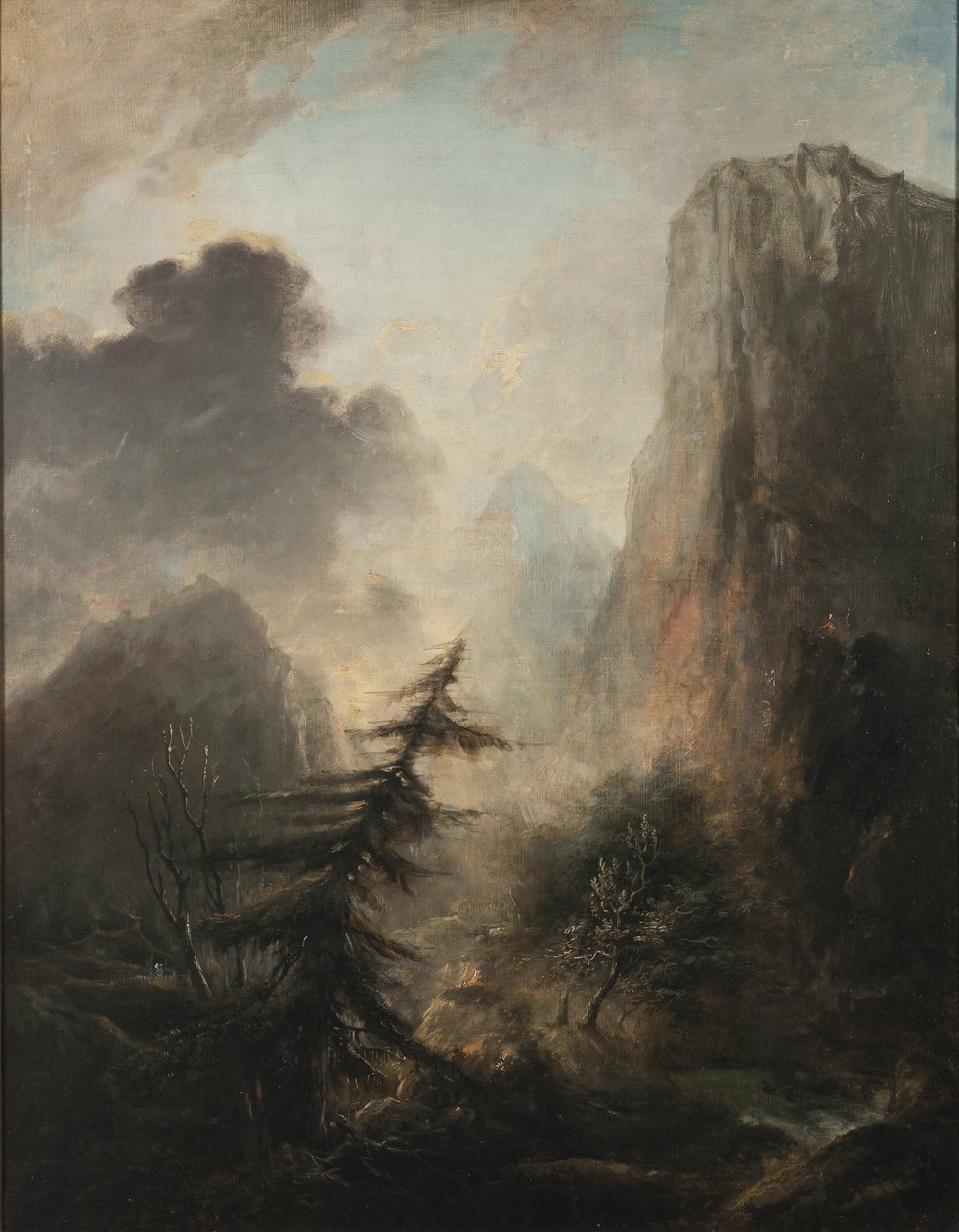 Krajobraz ze świerkiem, ok. 1780 autorstwa Elias Martin