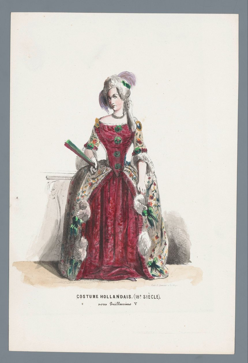 Kostium holenderski. (18 wiek). pod Williamem V autorstwa Elias Spanier
