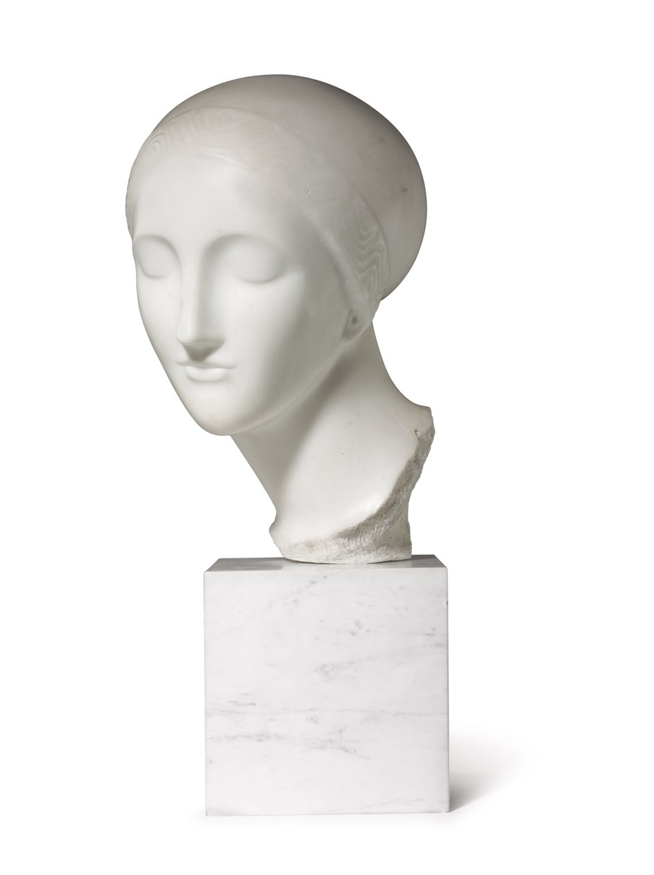 Wczesna idealna głowa (La Mysterieuse), c.1916-17 (marmur) autorstwa Elie Nadelman