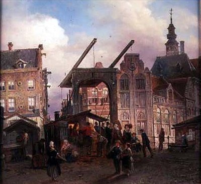 Miasto i most zwodzony autorstwa Elies Pieter van Bommel