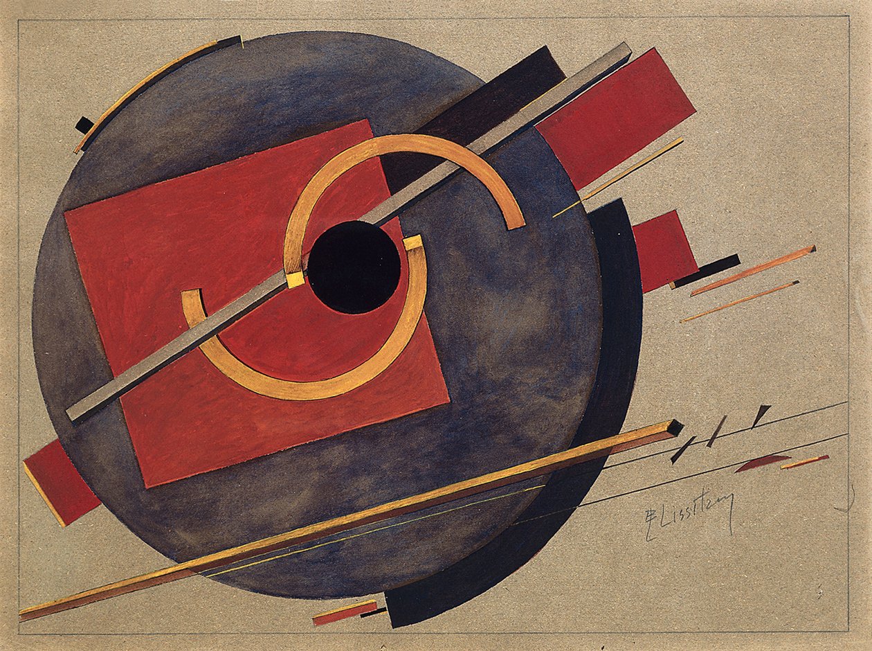Studium do plakatu, 1920 autorstwa Eliezer Markowich Lissitzky