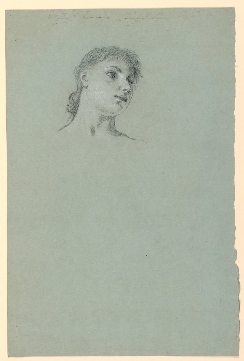 Rysunek, Studium dziewczynki, ok. 1885 r. autorstwa Elihu Vedder