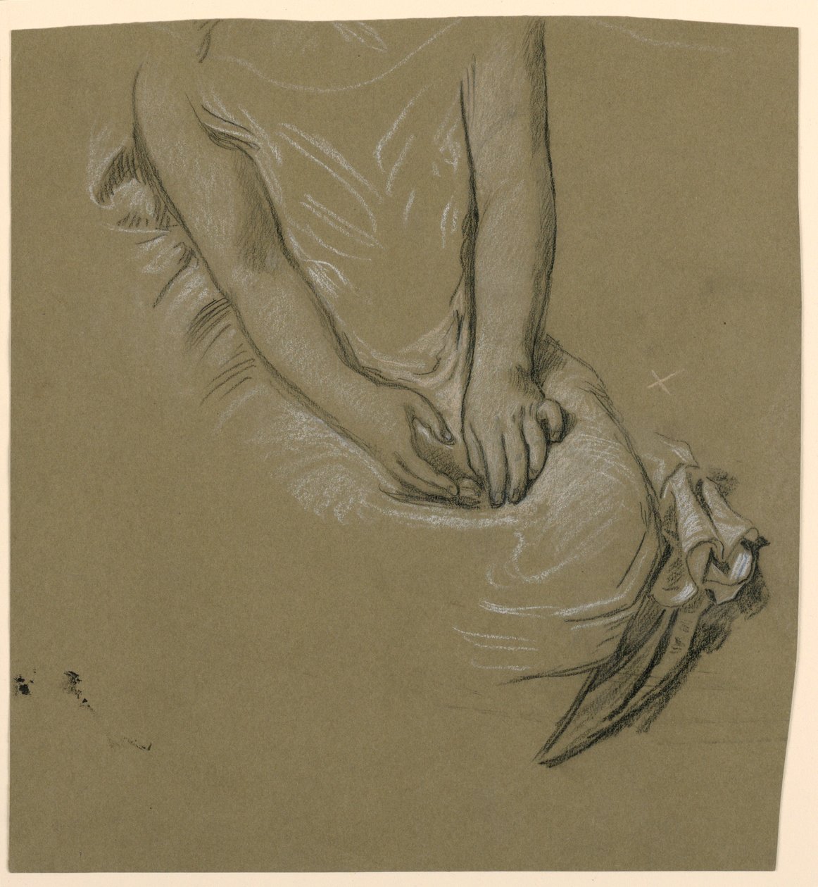 Rysunek, studium kobiecego torsu, ok. 1885 r. autorstwa Elihu Vedder