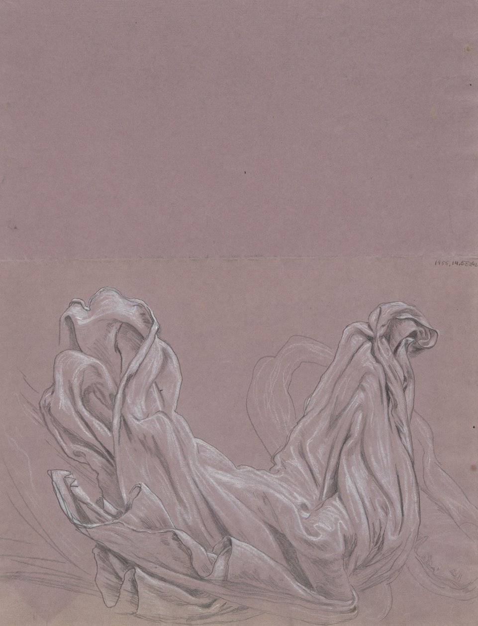Studia figuralne (rekto); Studium draperii (odwrócone) autorstwa Elihu Vedder