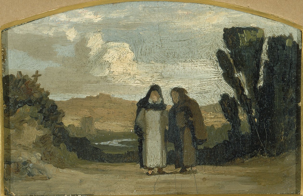 Mnisi na Via Appia, ca. 1865. autorstwa Elihu Vedder