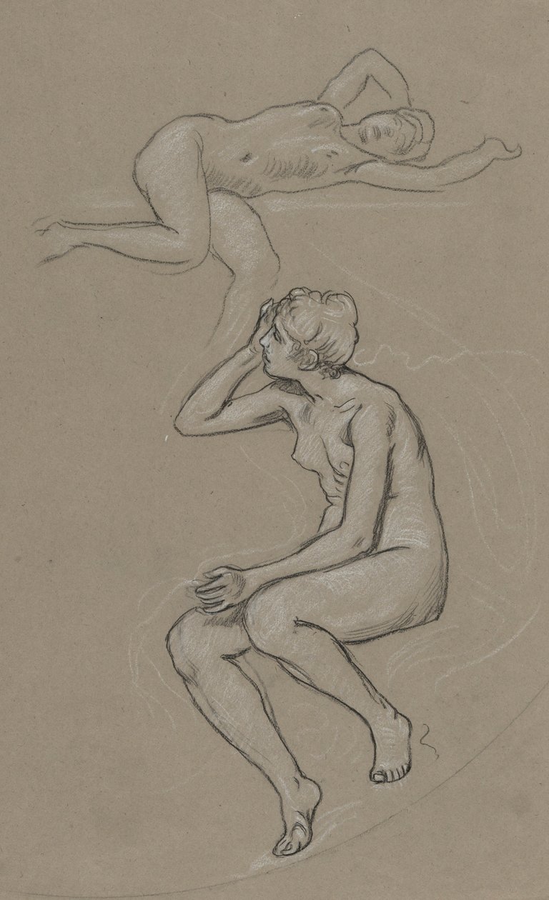 Studia dla Figury Wiosny autorstwa Elihu Vedder
