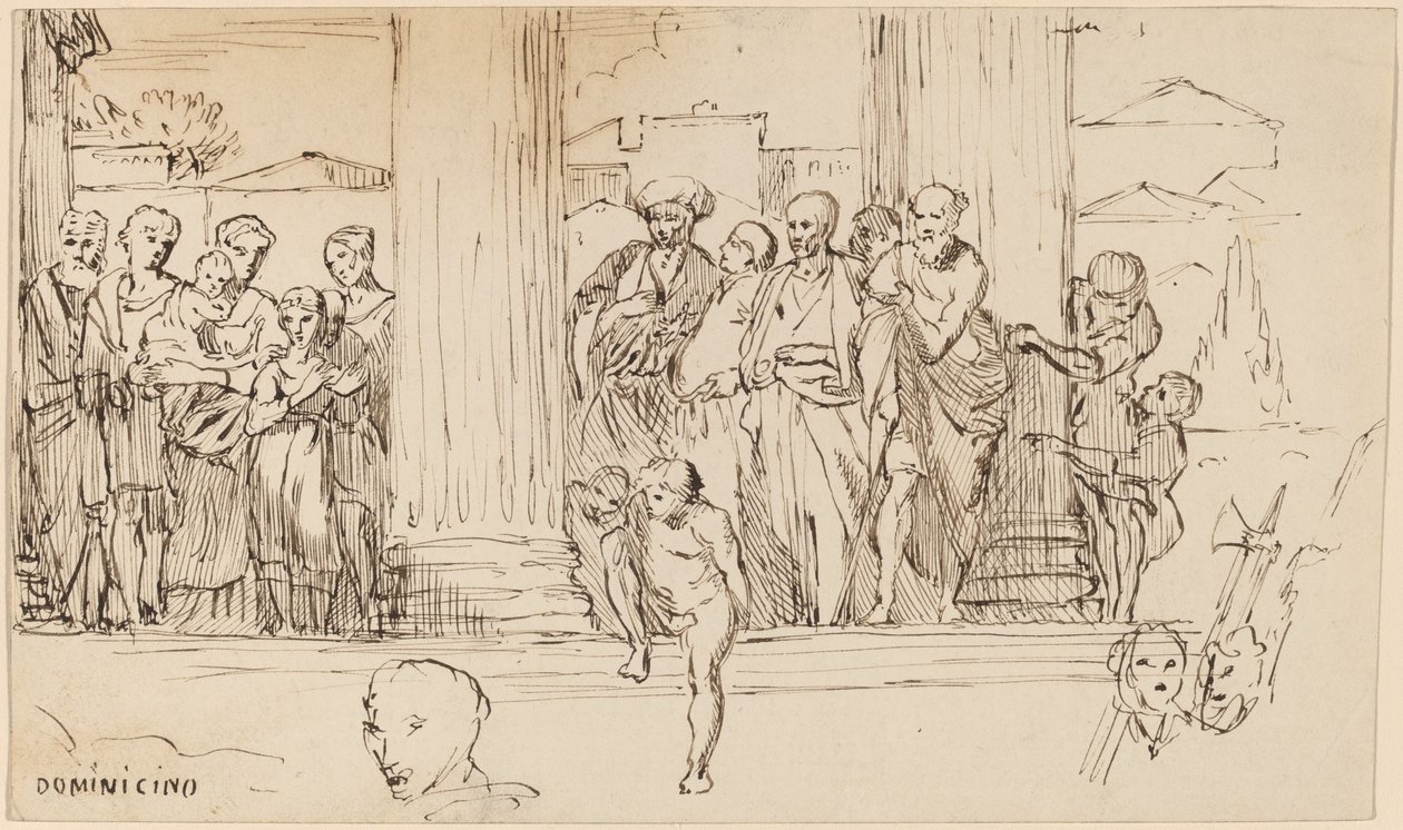 Studium według Domenichino, ok. 1930 1858. autorstwa Elihu Vedder
