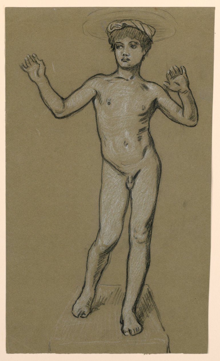studium figury do projektu fontanny autorstwa Elihu Vedder
