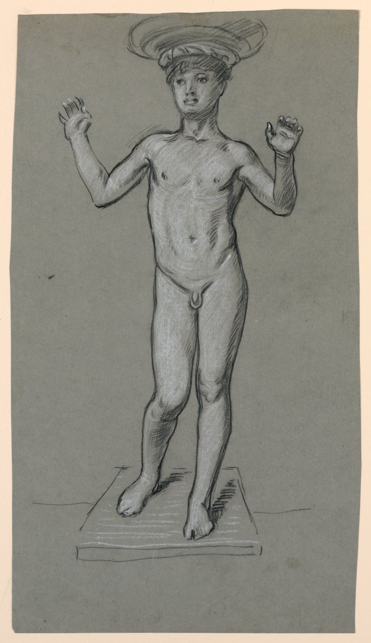 studium figury do projektu fontanny autorstwa Elihu Vedder