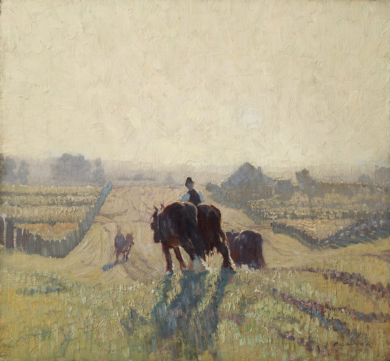 Mroźny wschód słońca autorstwa Elioth Gruner