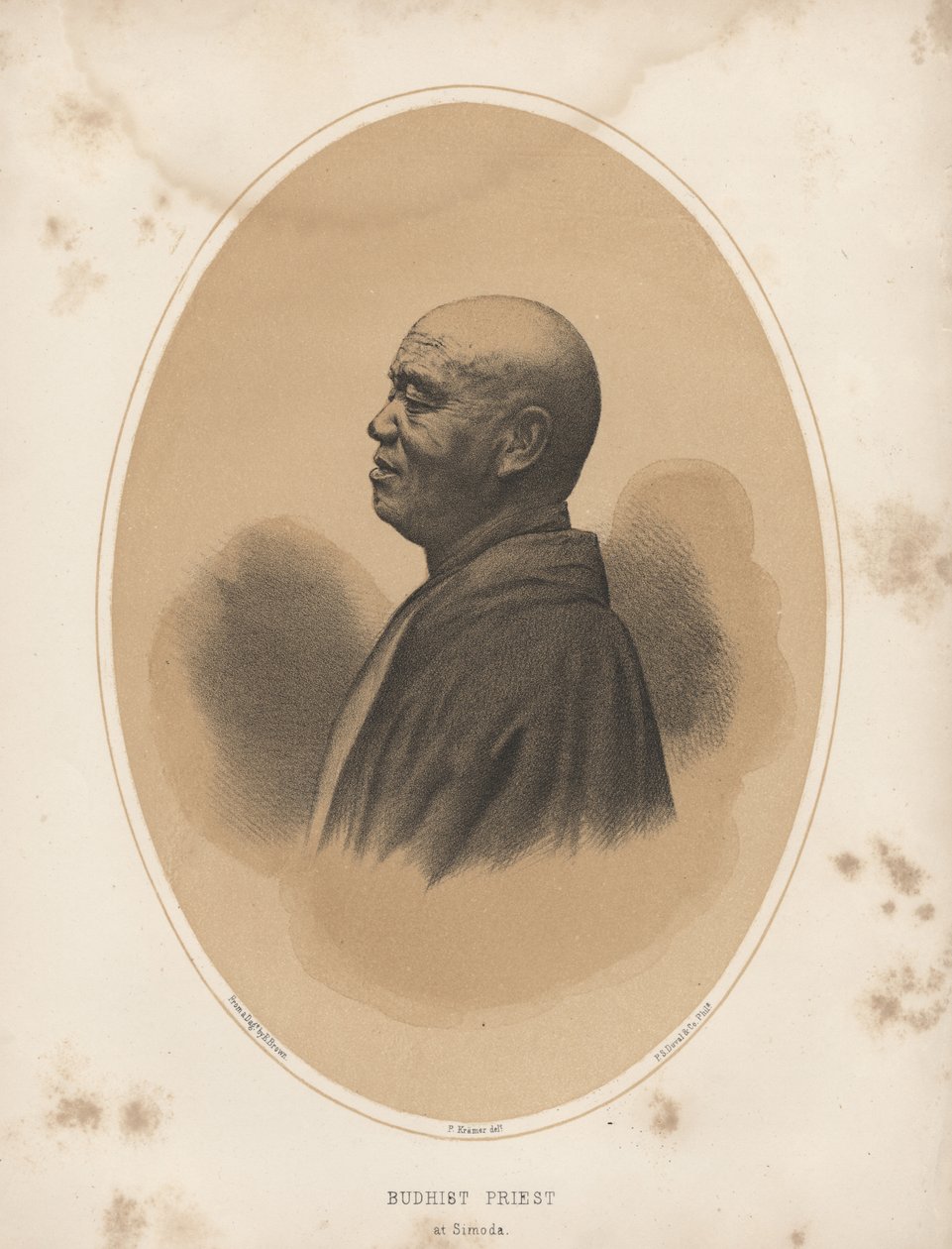 Kapłan buddyjski w Simoda, 1855 autorstwa Eliphalet Brown