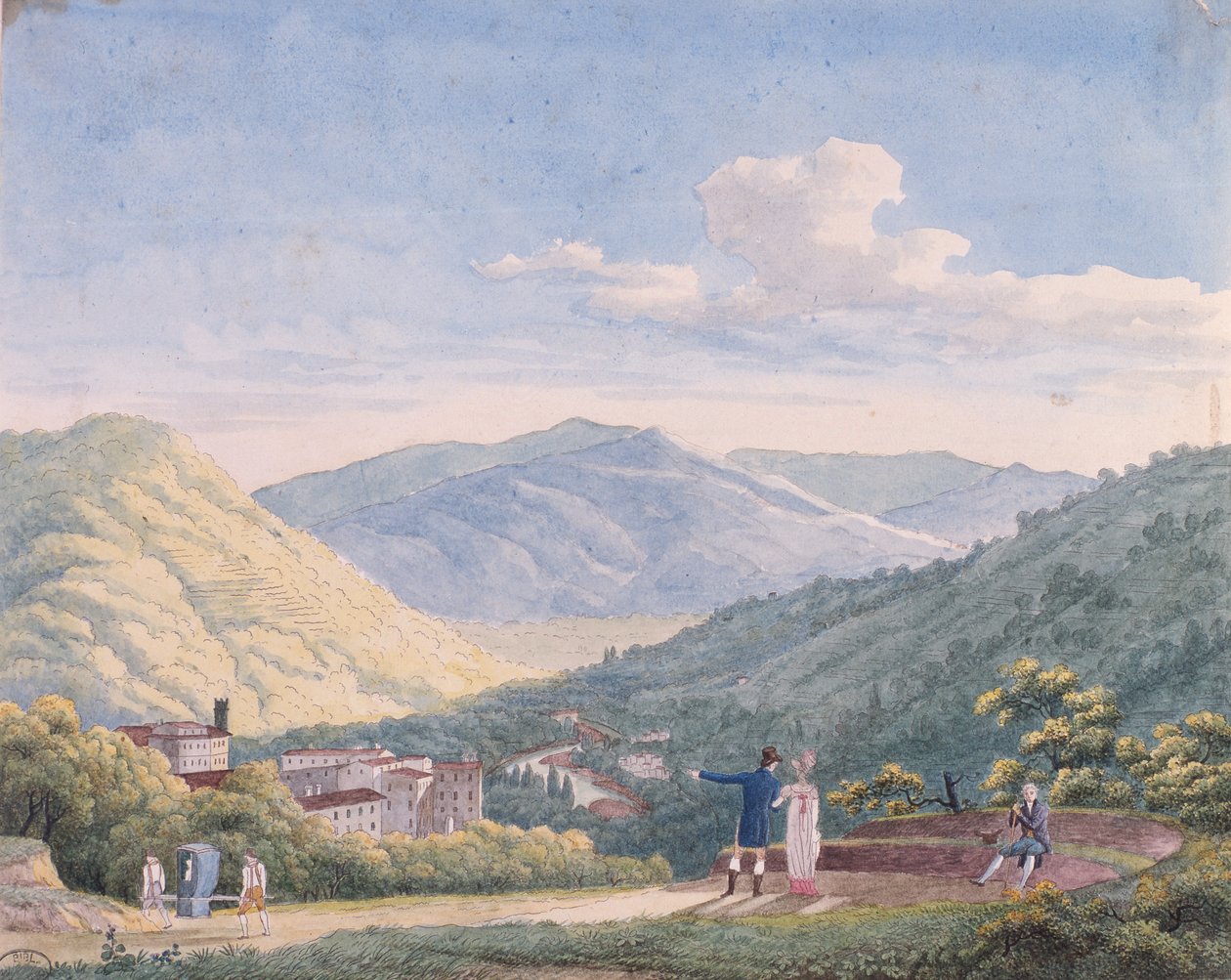 Widok Bagni di Lucca, październik 1813 r. autorstwa Elisa Bonaparte