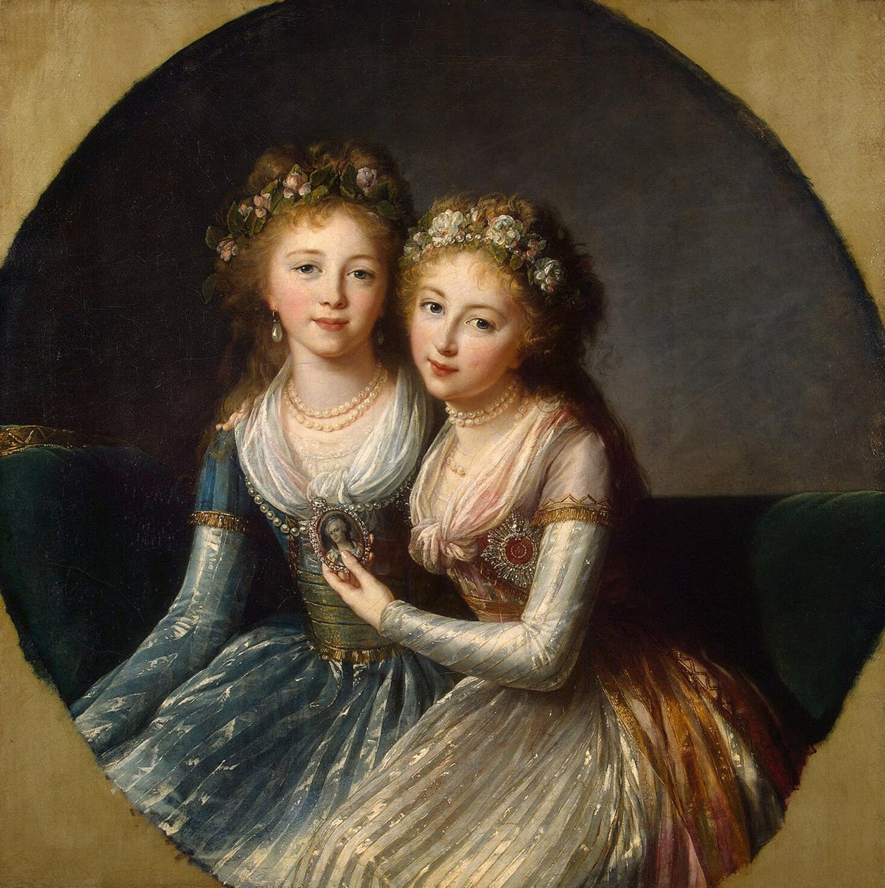 Portret wielkich księżnych Aleksandry Pawłownej i Eleny Pawłownej z Rosji, 1796 autorstwa Elisabeth Louise Vigee Lebrun