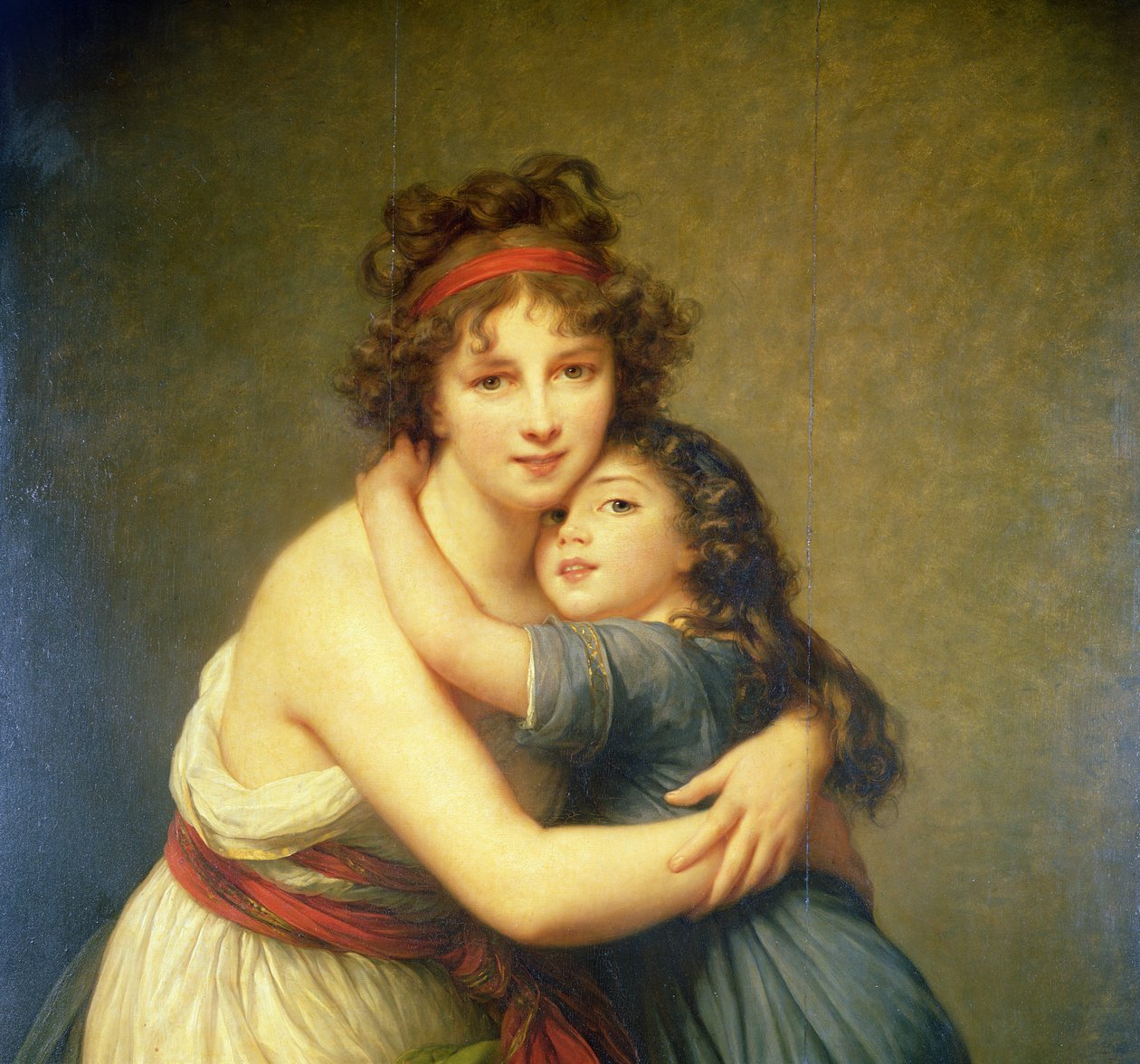 Madame Vigee-Lebrun i jej córka, Jeanne-Lucie-Louise 1780-1819 1789 olej na płótnie fragment 27697 autorstwa Elisabeth Louise Vigee Lebrun