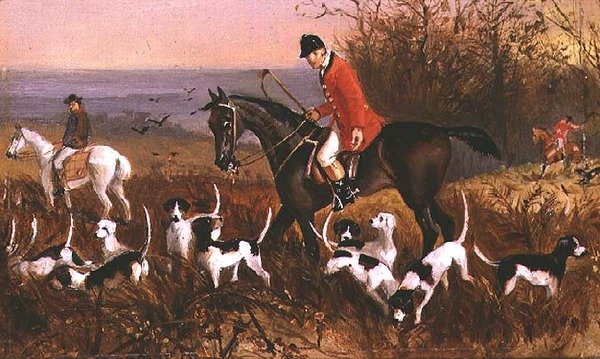 Scena polowania z Pardon Hall, Essex autorstwa Elisabeth Arkwright