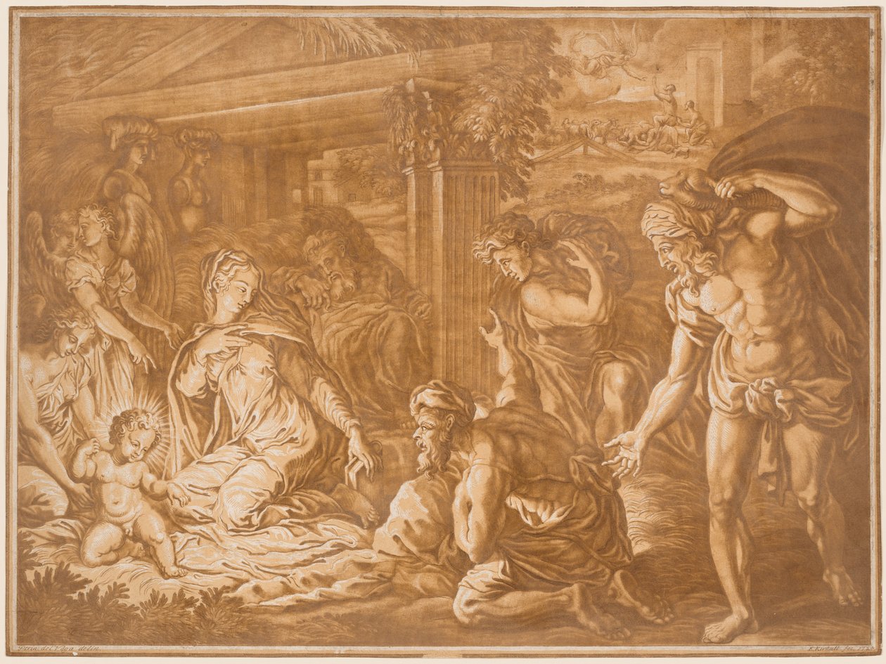 Adoracja pasterzy, 1724. autorstwa Elisha Kirkall