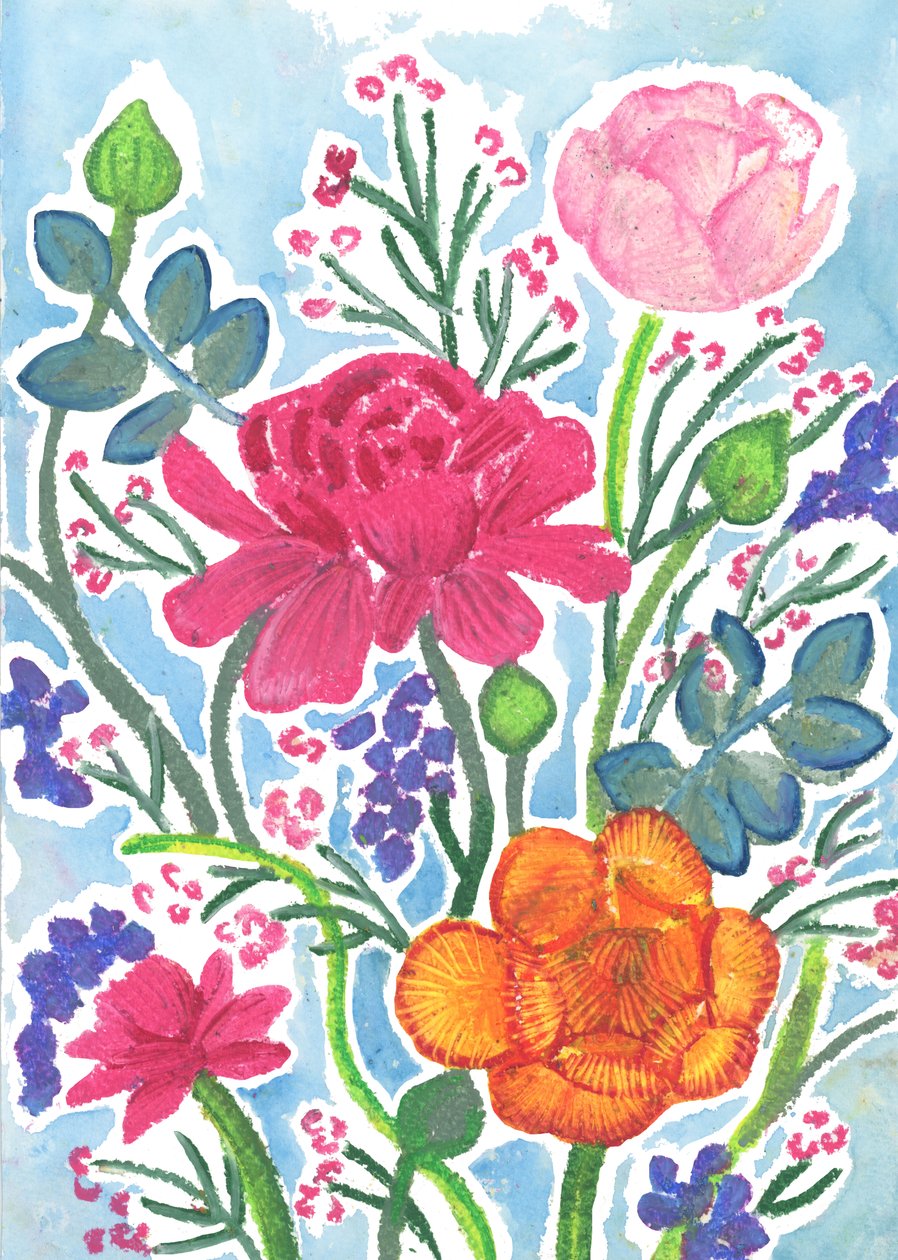 Ranunculus, 2018 (pastel olejny) autorstwa Elizabeth Rider