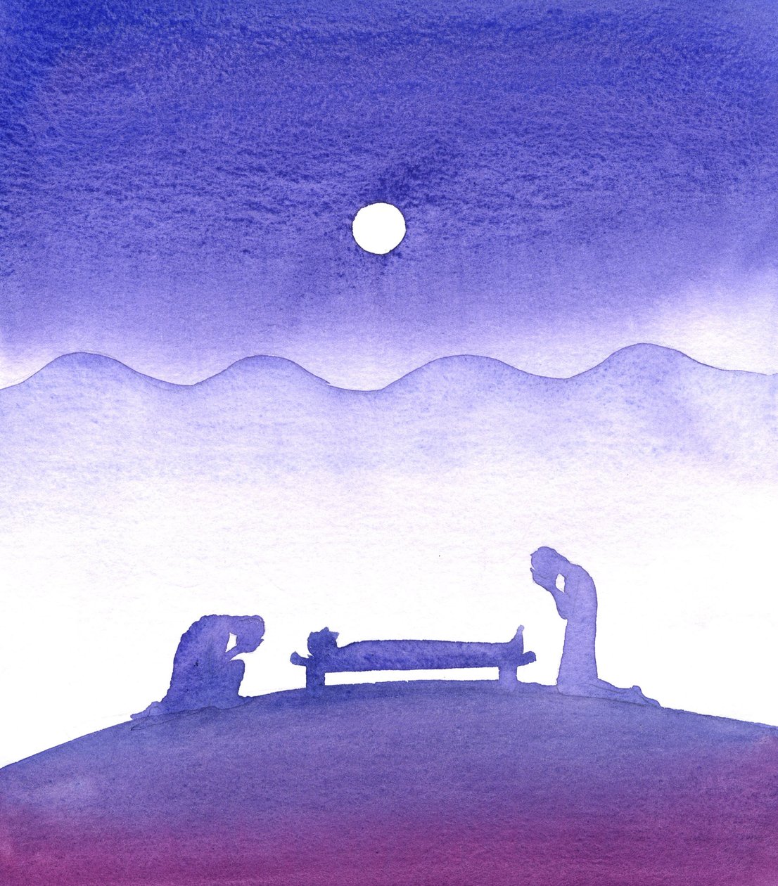 Pierwsza śmierć, 2001 (w/c na papierze) autorstwa Elizabeth Wang