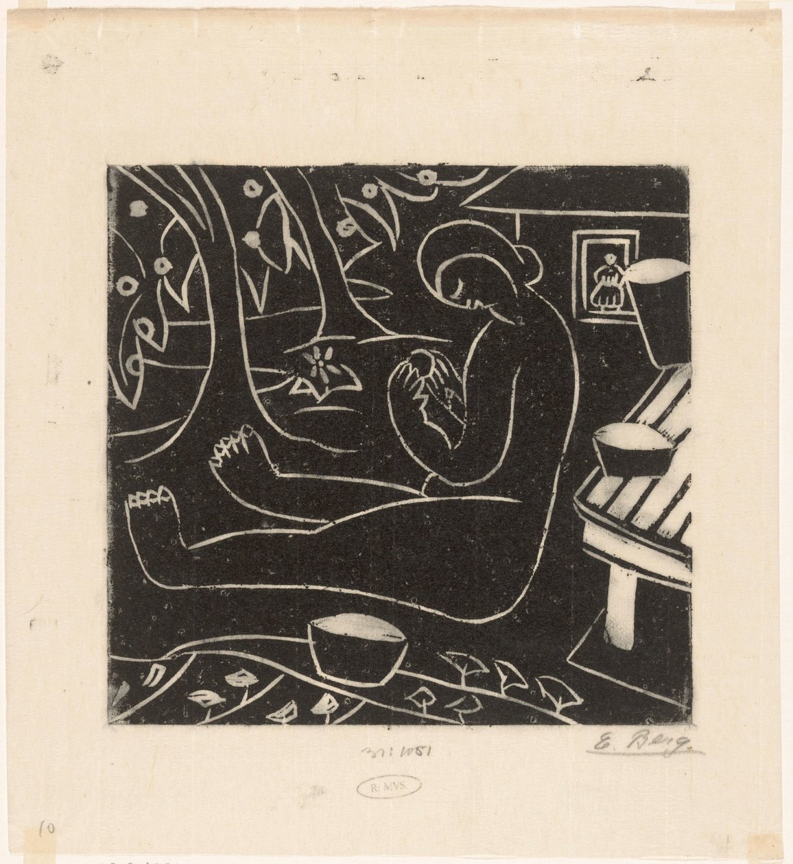 siedząca kobieta autorstwa Else Berg (signed by artist)