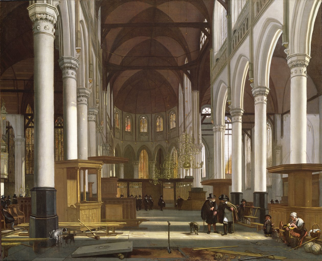 Wnętrze kościoła autorstwa Emanuel de Witte