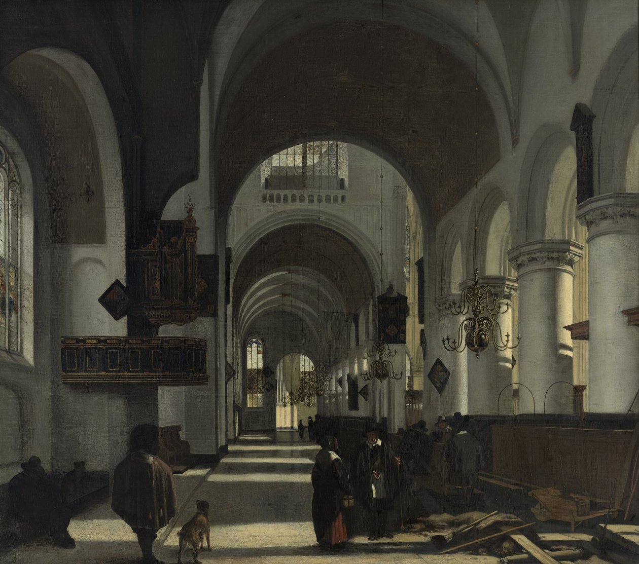 Wnętrze kościoła autorstwa Emanuel de Witte
