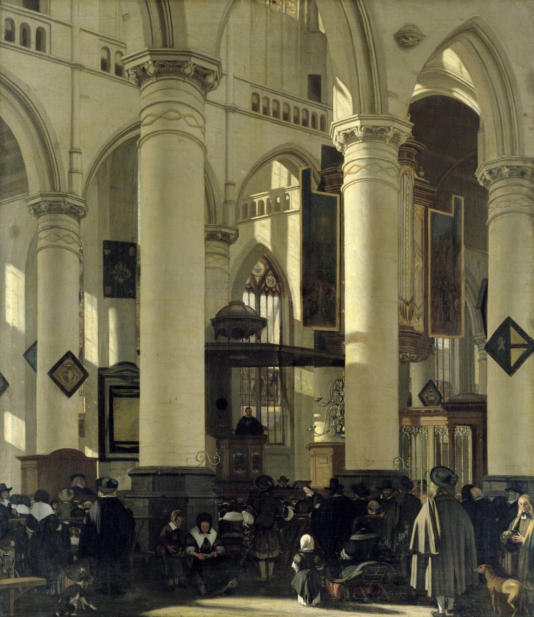 Wnętrze kościoła autorstwa Emanuel de Witte