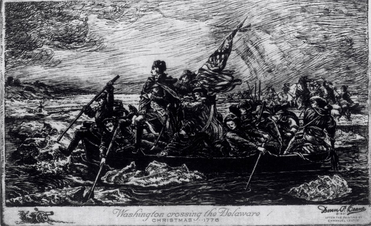 Washington Crossing the Delaware, Boże Narodzenie 1776, c.1931 autorstwa Emanuel Gottlieb Leutze