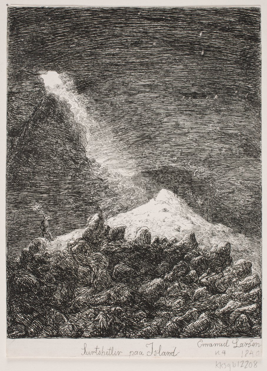 Surtshellir na Islandii autorstwa Emanuel Larsen