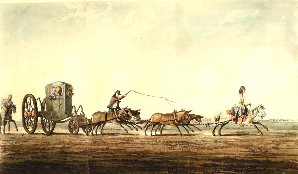 Wagon pocztowy, prowincja Buenos Aires, ok. 1818 r. autorstwa Emeric Essex Vidal