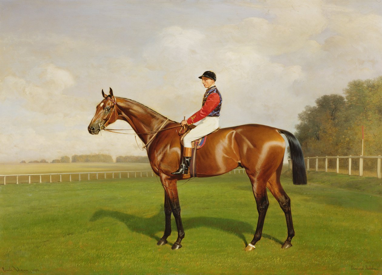 Diamentowy Jubileusz, Zwycięzca Derby 1900, 1900 olej na płótnie, detal z 188214 autorstwa Emil Adam