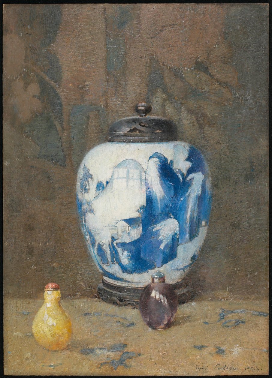 Martwa natura, chiński wazon, 1922 autorstwa Emil Carlsen