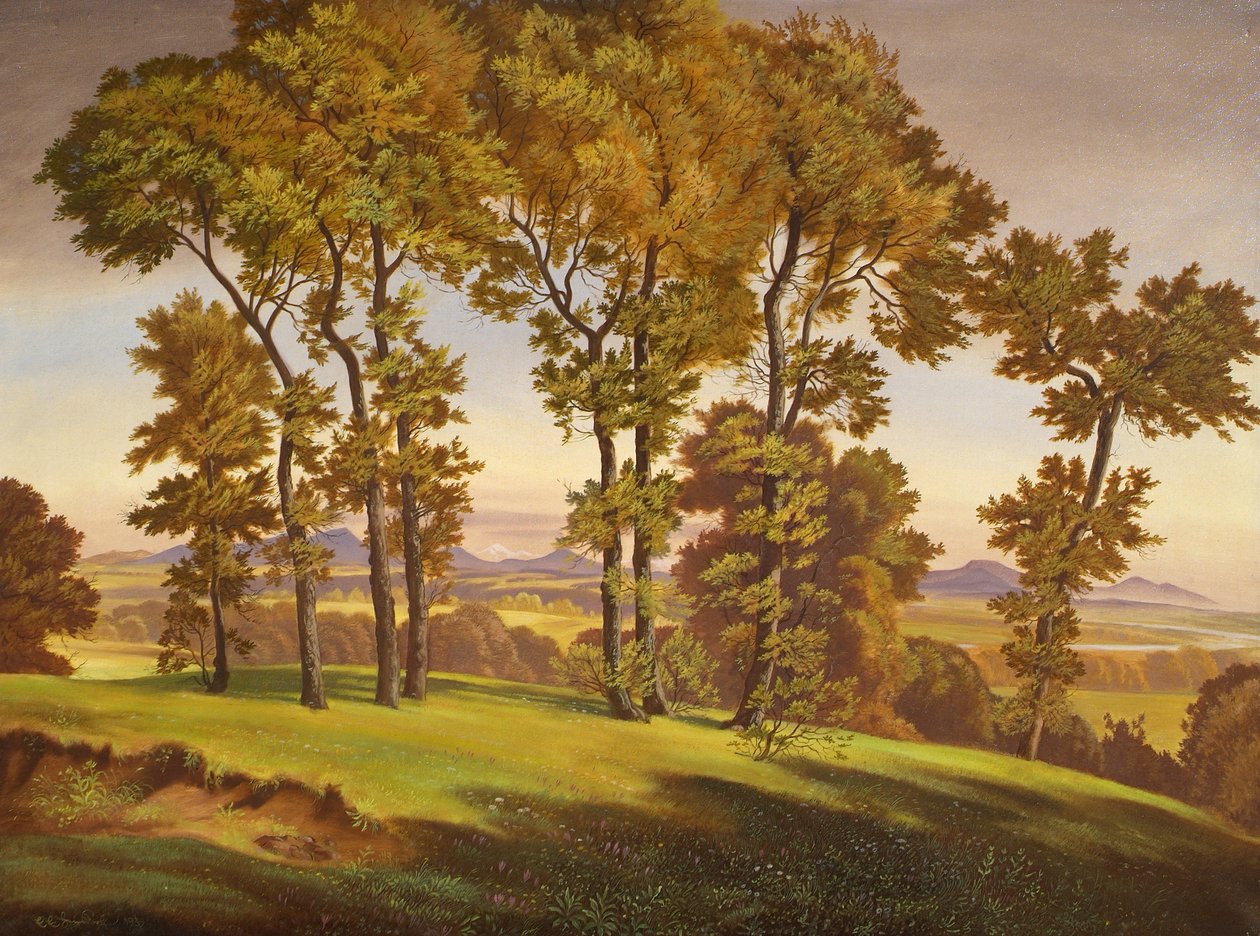krajobraz z drzewami autorstwa Emil Ernst Heinsdorff