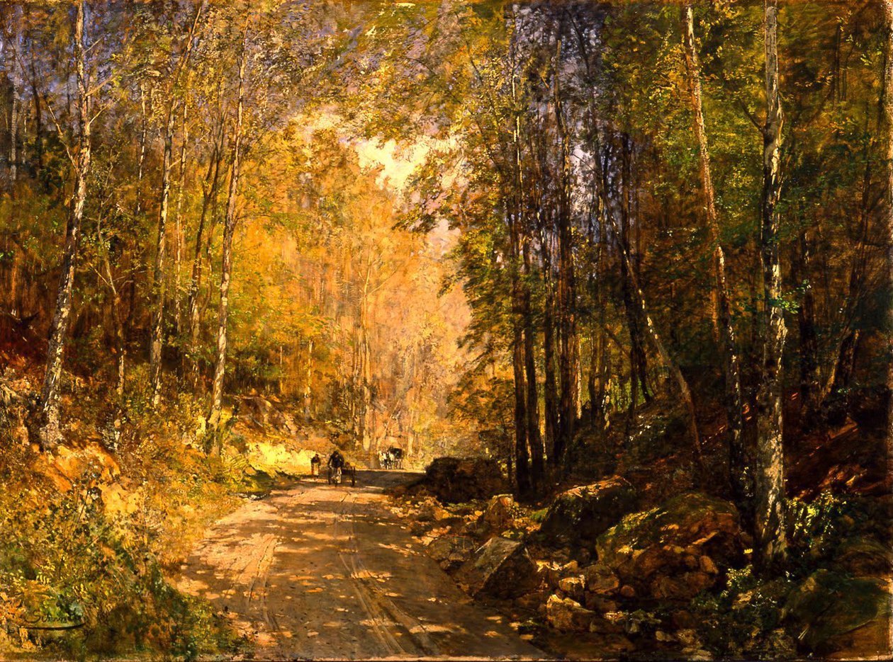 Forest Lane w pobliżu Schärfling, 1890 autorstwa Emil Jakob Schindler