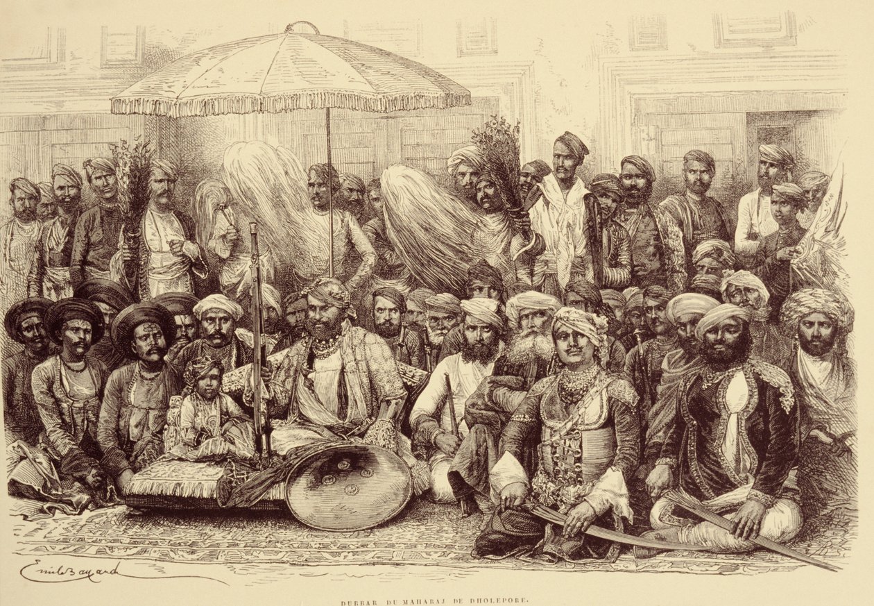 Durbar Maharadży Dholpur, 1878 autorstwa Emile Antoine Bayard