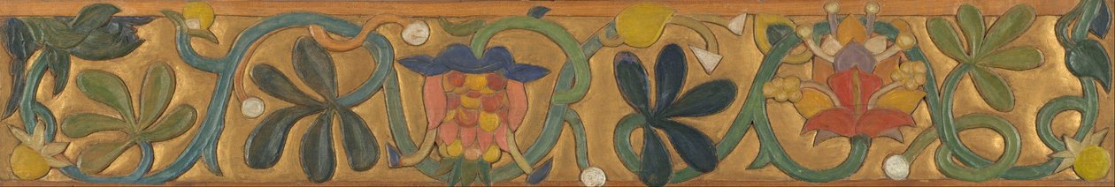 Deska ozdobiona wąsami i kwiatami autorstwa Emile Bernard