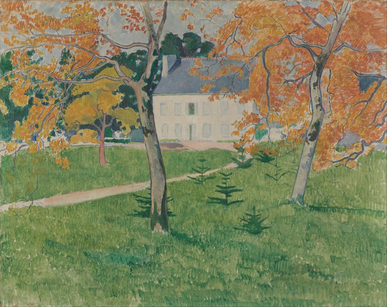 Dom wśród drzew- Pont-Aven autorstwa Emile Bernard